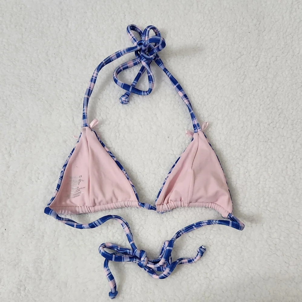 New!Frankie's bikinis  X Gigi‎ Hadid Phillipa Bikini Top in Plaid